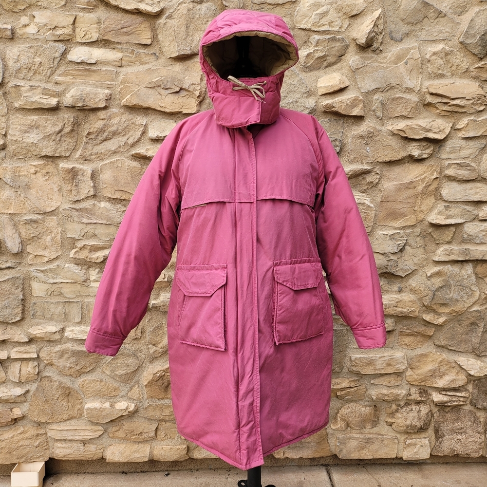 Vintage Columbia Pink Long Coat Woman's Size Large